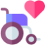 Person offering support to someone in a wheelchair, symbolizing care or assistance.