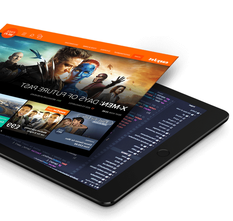 Web design tablet showcase