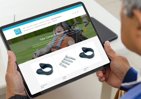 elderly man browsing the active design shop